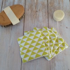 Lingette lavable coton bio triangle jaune