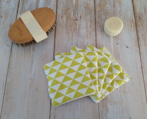Lingette lavable coton bio triangle jaune